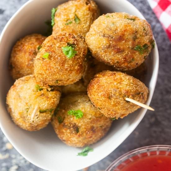 Neapolitan Eggplant Meatballs - Recipe photo by foodandjourneys
