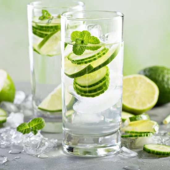 Cucumber + Lime Detox Water - Recipe photo by Fat Girl Happy