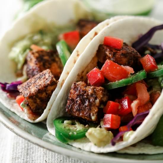 Air-Fryer Tempeh Tacos - Recipe photo by thisbakinglifeblog