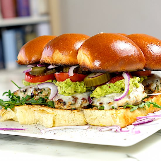 Guacamole Turkey Sliders - Recipe photo by SipsNibblesBites