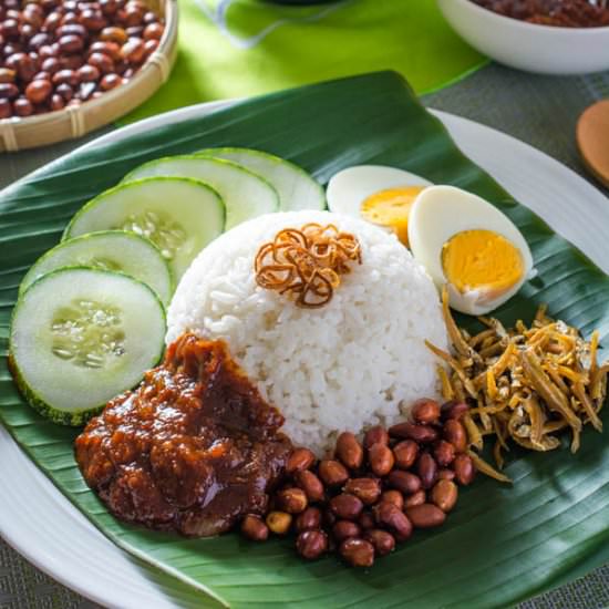 Malaysian Nasi Lemak - Recipe photo by wokandskillet
