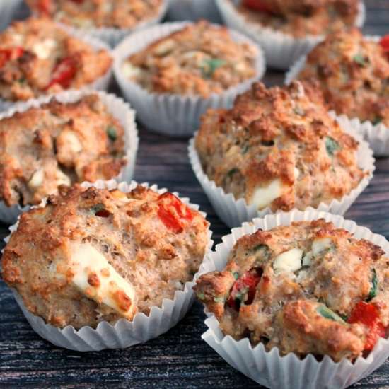 Feta and red pepper savoury muffins - Recipe photo by bakingqueen74