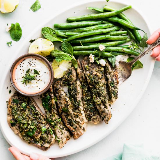 Lamb Chops with Mint Chimichurri - Recipe photo by Cotter Crunch