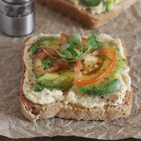 Avocado and Hummus on Toast - Recipe photo by Aparna