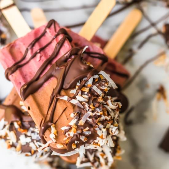 Cherry coconut fudgesicles - Recipe photo by ltully
