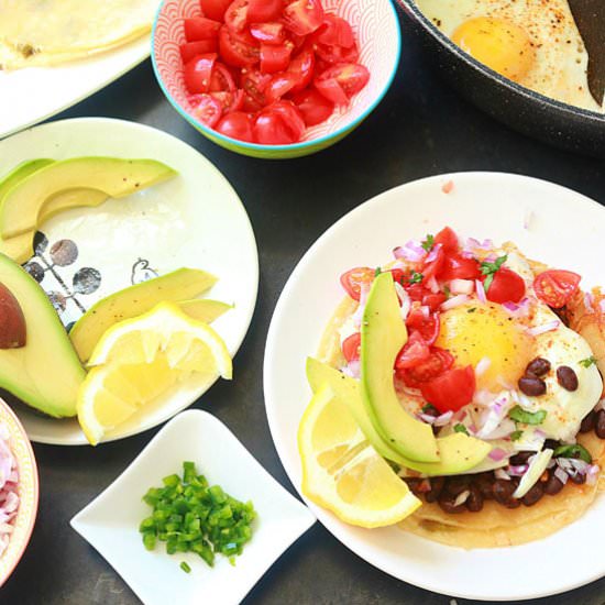 HUEVOS RANCHEROS WITH BLACK BEAN - Recipe photo by sugarlovespices