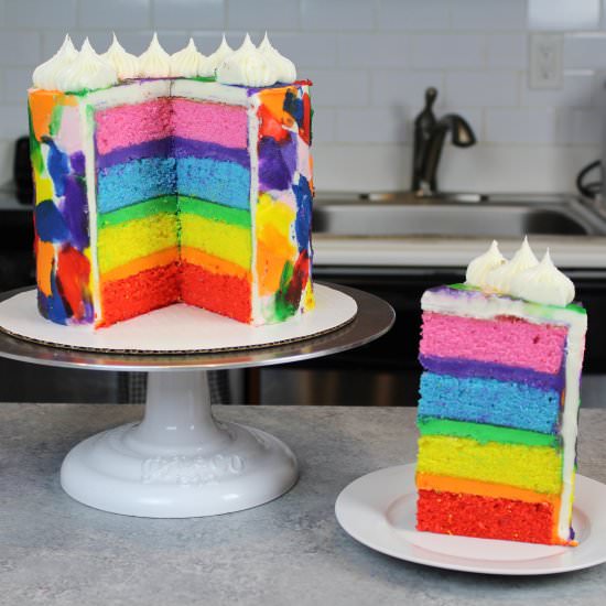 Rainbow Layer Cake - Recipe photo by Chelsweets