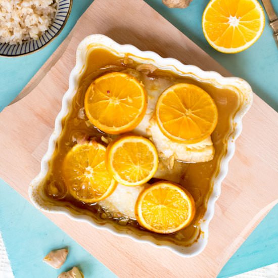 Baked orange fish - Recipe photo by petitedecadence