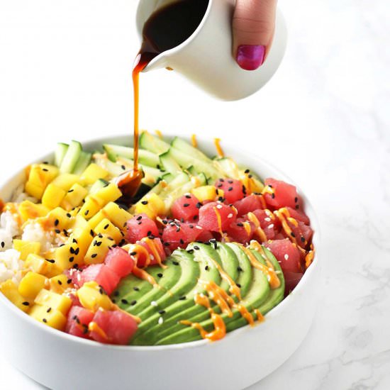 Tuna Poke Sushi Bowl & Spicy Mayo - Recipe photo by Zestedlemon