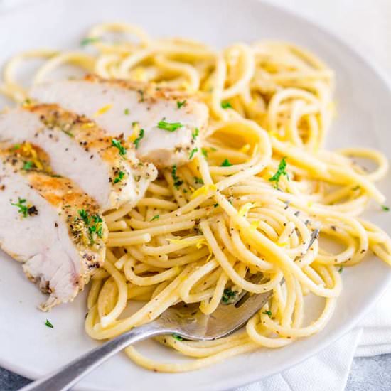 Lemon Pepper Chicken Pasta - Recipe photo by sprinkles and sprouts