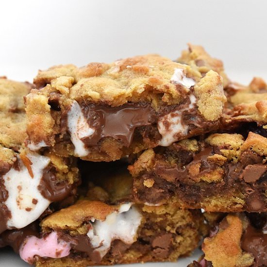 Nutella S’mores Bars - Recipe photo by lightscamerabake