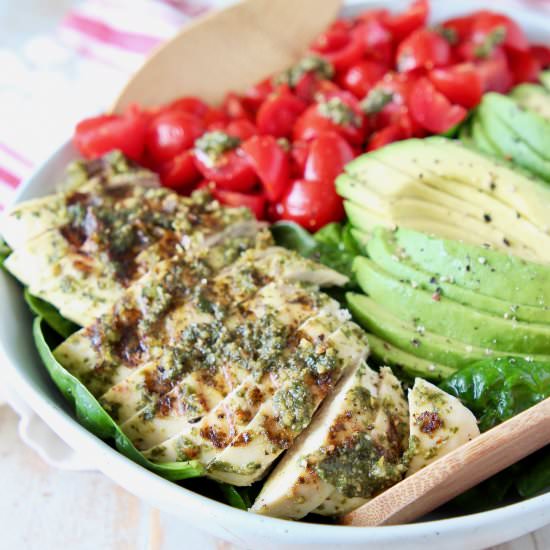 Pesto Chicken Avocado Salad - Recipe photo by Whitney Bond
