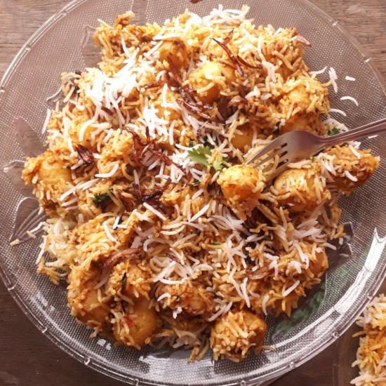 Baby Potato Dum Biryani - Recipe photo by My Dainty Kitchen