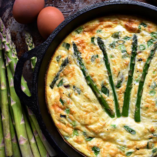 Mushroom & Asparagus Frittata - Recipe photo by The Boozy Oyster