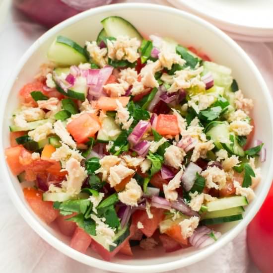 Tuna Cucumber Tomato Salad - Recipe photo by pamelaz