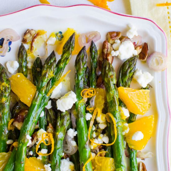 Roasted Asparagus & Citrus Dressing - Recipe photo by garlic and zest