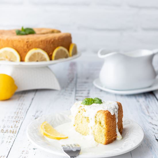 Lemon Basil Sponge Cake - Recipe photo by skillets and pots
