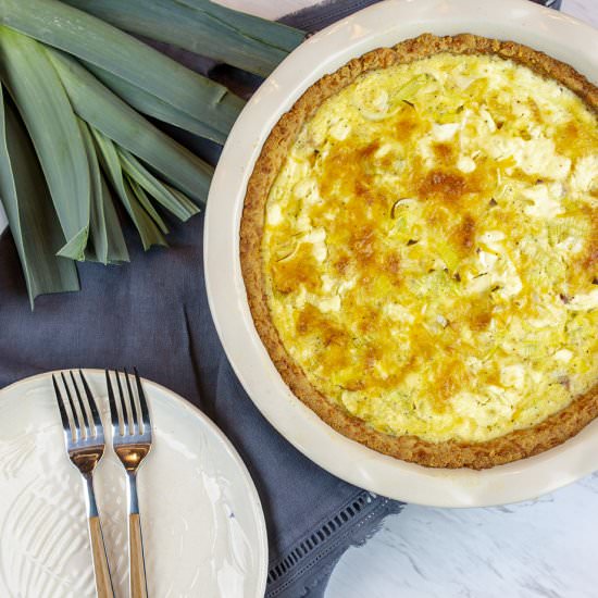 Ham Leeks and Goat Cheese Quiche - Recipe photo by glxrecipes