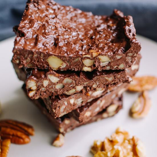 Low Carb Dark Chocolate Nut Bars - Recipe photo by afullliving