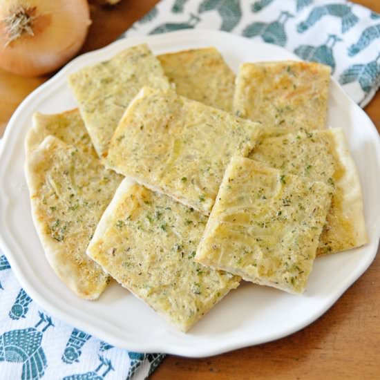 Spanish Flatbread with Onions - Recipe photo by Spain on a Fork