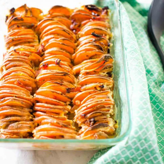 Maple and bacon sweet potato bake - Recipe photo by kidgredients