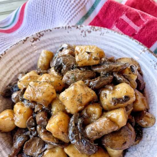 Mini Potato Dumplings and Mushrooms - Recipe photo by Chateau Dumplings