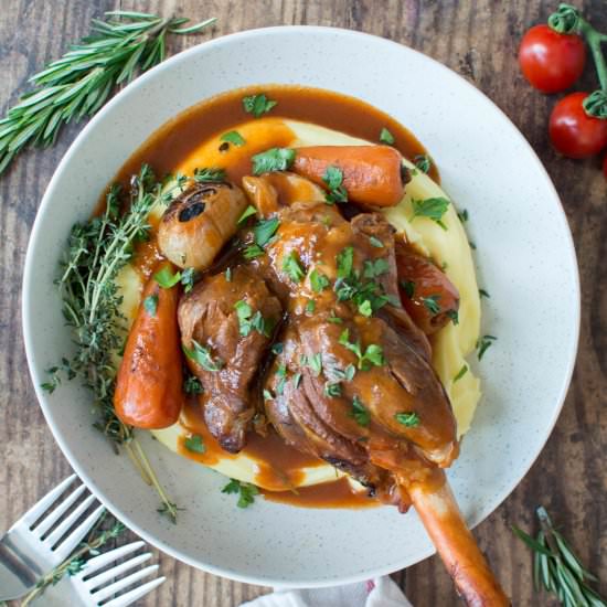 Braised Lamb Shanks With Mash - Recipe photo by kayskitchen