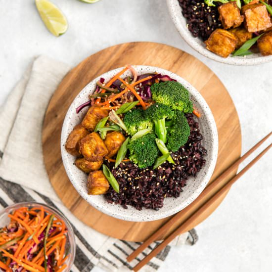 Black Rice Bowls with Crispy Tofu - Recipe photo by from my bowl