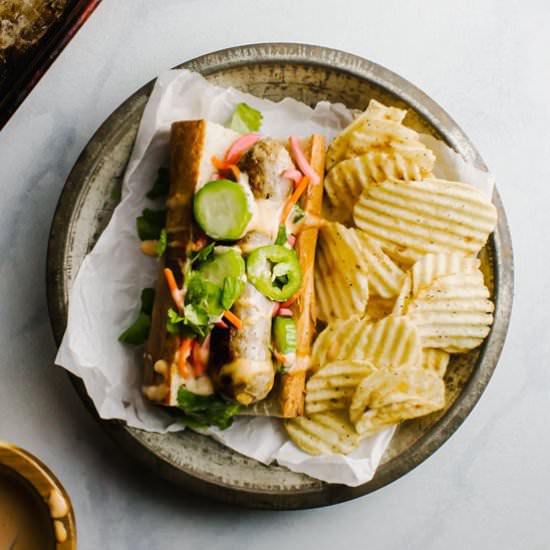 Bahn Mi Brats - Recipe photo by AimeeMarsLiving
