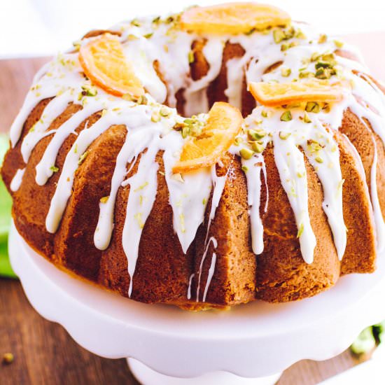 Orange Marmalade-Pistachio Cake - Recipe photo by Grabaplate
