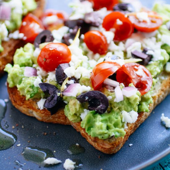 Greek-Style Avocado Toast - Recipe photo by Grabaplate