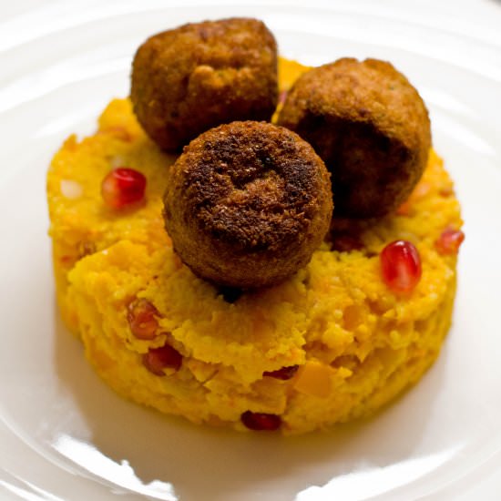 Pumpkin couscous with falafel - Recipe photo by Uit de pan van San