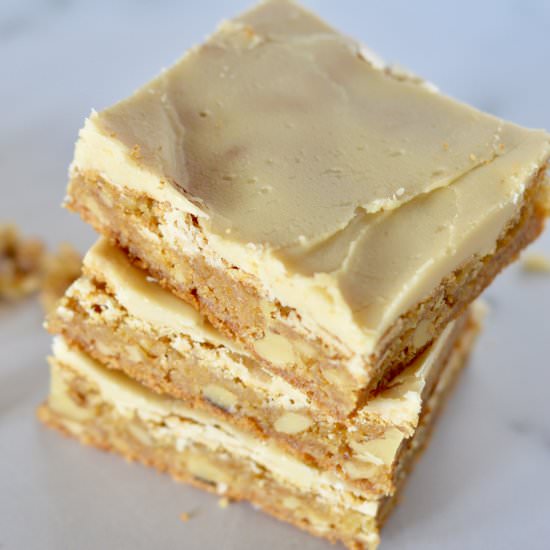 Frosted Butterscotch Blondies - Recipe photo by thisdelicioushouse