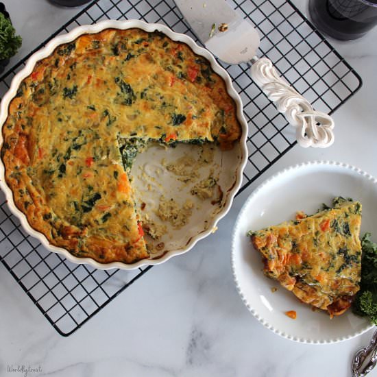 Crustless Vegetable &Sausage Quiche - Recipe photo by worldly_treat