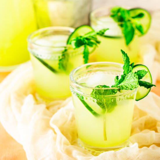 Mint-Cucumber Lemonade - Recipe photo by Burrata and Bubbles