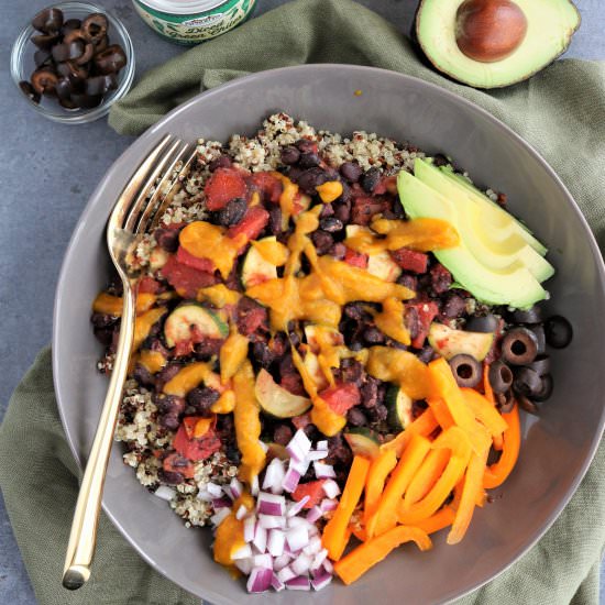 Burrito Bowl & Pumpkin-Chile Sauce - Recipe photo by The Nutrition Adventure