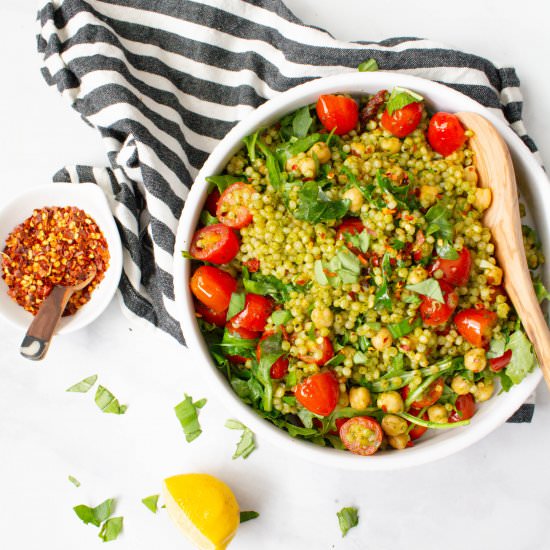 Vegan Mediterranean Couscous Salad - Recipe photo by This Savory Vegan
