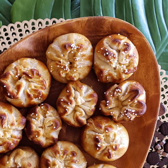 Crab Rangoon Pretzel Buns - Recipe photo by FeastInThyme