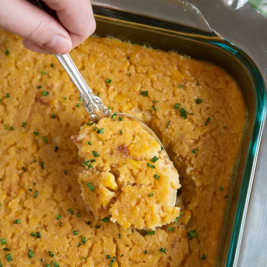 Scalloped Corn with Bacon - Recipe photo by giftofhospitality