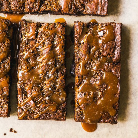 Salted Caramel Brownies - Recipe photo by Never Not Hungry