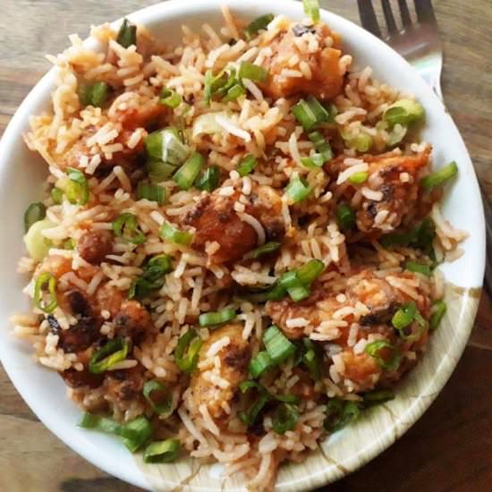 Schezwan Cauliflower Fried Rice - Recipe photo by My Dainty Kitchen