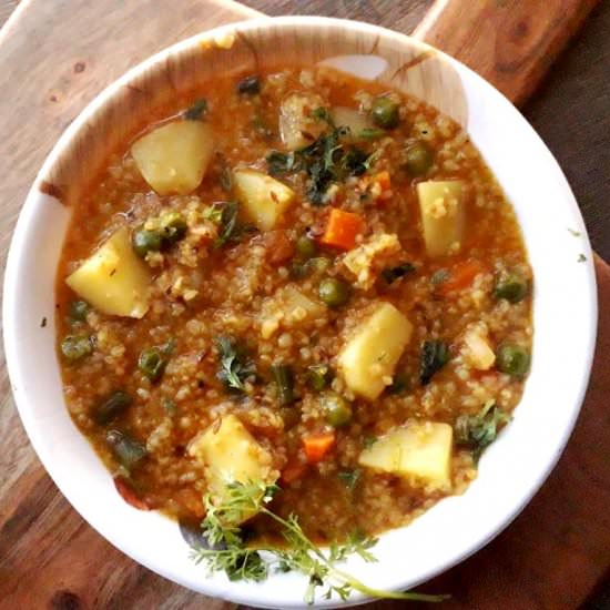 Daliya Khichdi - Recipe photo by My Dainty Kitchen
