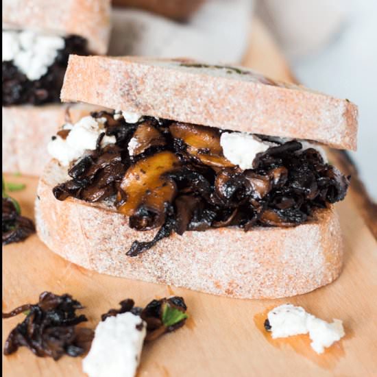 Feta and Mushrooms on Toast - Recipe photo by Whole Food Bellies