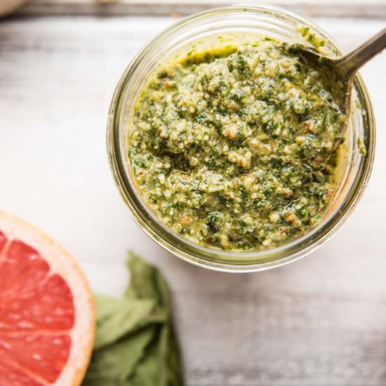 Grapefruit and Pecan Pesto - Recipe photo by hungerthirstplay
