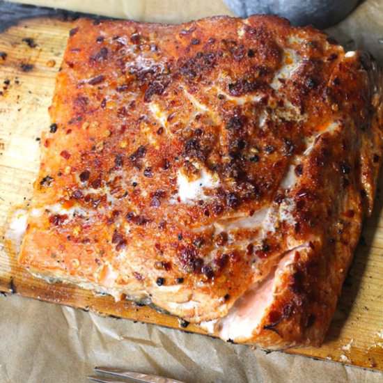 Grilled Cedar Plank Salmon - Recipe photo by suebeehomemaker