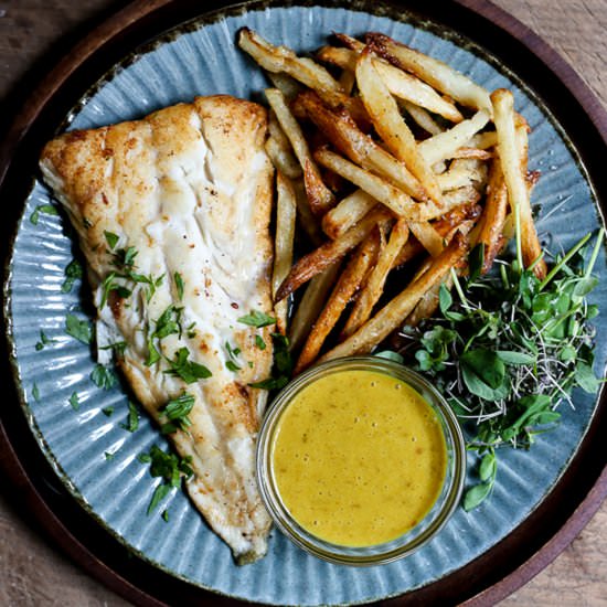 Gluten-Free Fish and Chips - Recipe photo by fromthelarder