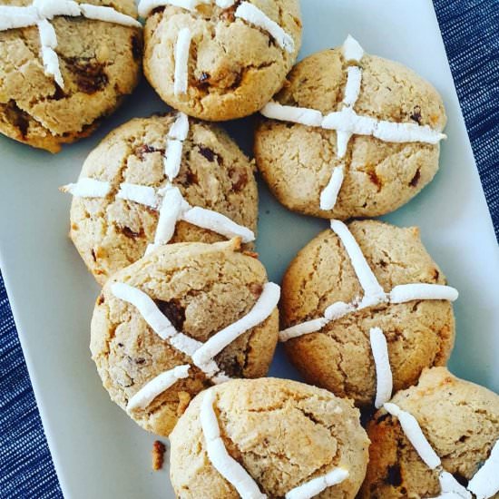 Keto Hot Cross Buns - Recipe photo by Naughty and Nice Kitchen