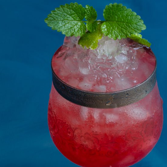 Raspberry shrub syrup - Recipe photo by peck of pickles