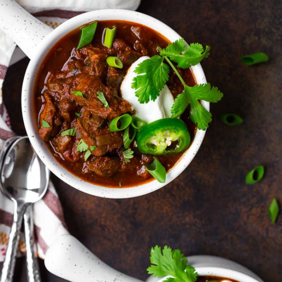 Slow Cooker Texas Chili - Recipe photo by rachelcooksblog