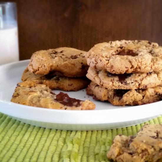 Gluten-free Chocolate Chunk Cookies - Recipe photo by The Cosmic Cookie Jar